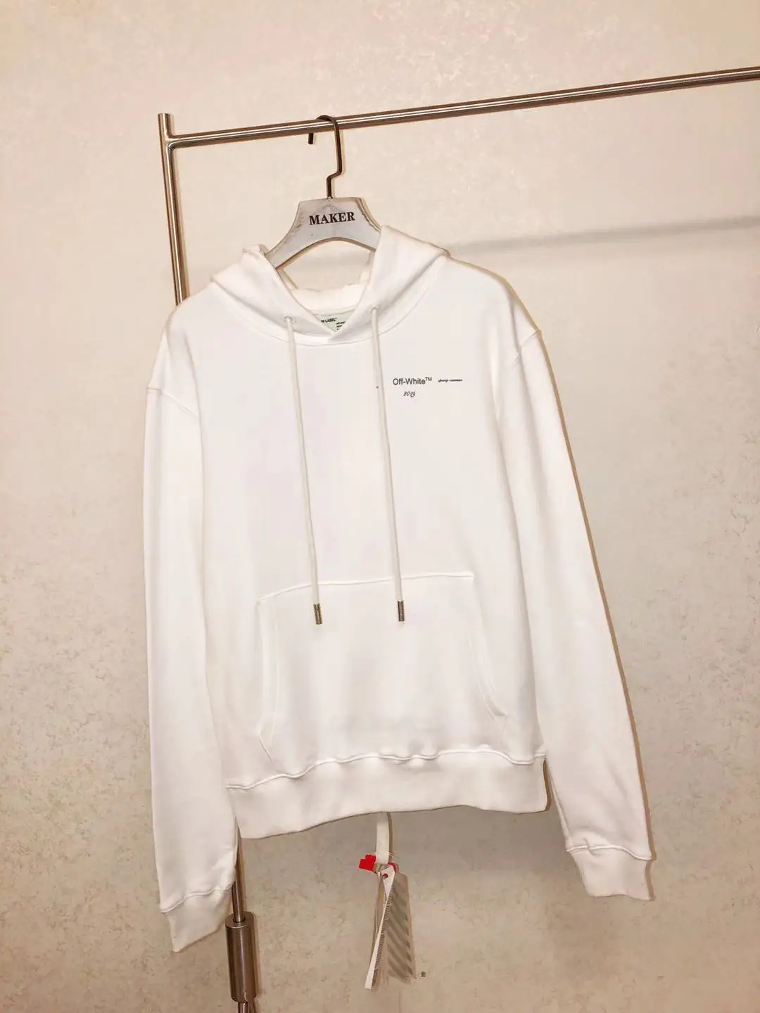 Высокое качество 19SS OFF-WHITE OW цифровое управление инъекция ограниченная крест стрелы Печать Мужская Пара Толстовка с капюшоном