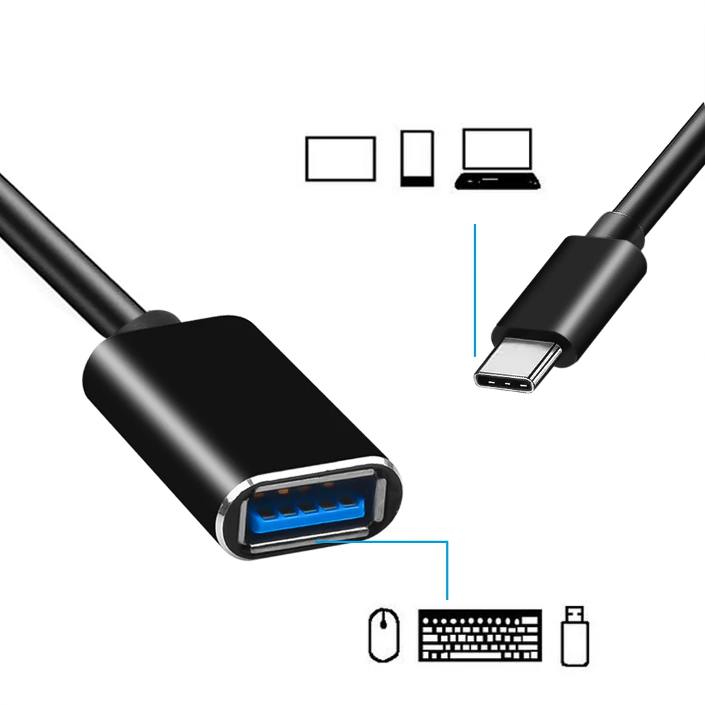 USB C к USB адаптеру type C OTG USB кабель C папа к USB Женский кабель адаптер для MacBook Pro samsung S9 USB-C OTG конвертер