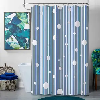 

Shower Curtains Marble Geometric Decor Collection,Circles on Vertical Straight Lines Geometrical Decorative Modern Pattern