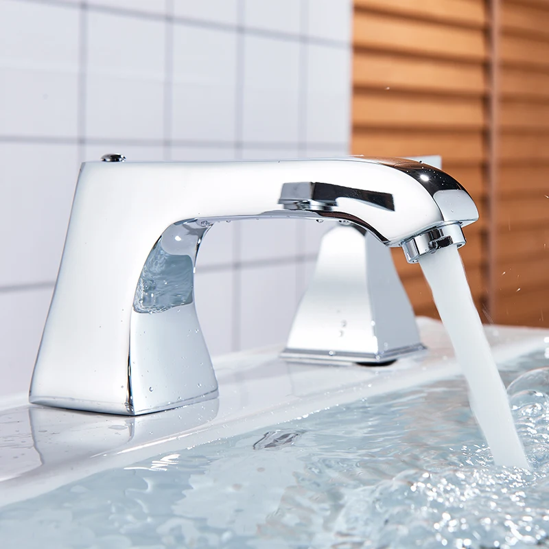 Vidric Бронзовый черный хром широко распространенный смеситель для раковины 3 отверстия двойные ручки смеситель на бортике кран для ванной комнаты torneiras