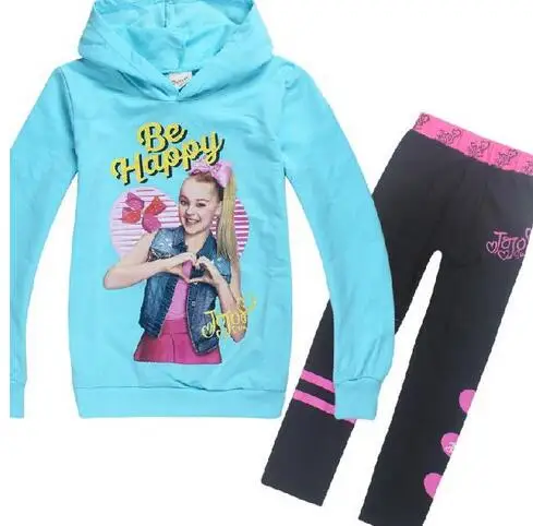 JOJO SIWA/ г. Комплекты одежды для девочек на весну-осень; детские спортивные костюмы для девочек; одежда; толстовка с капюшоном+ брюки; детский спортивный костюм - Цвет: style 8