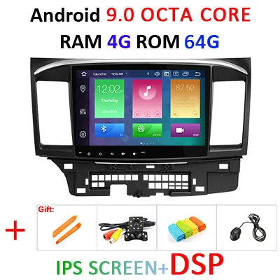 10," DSP 4G 64G rom Android 9,0 радио GPS 2 DIN в автомобиль для MITSUBISHI LANCER навигация ips экран стерео приемник без DVD плеера - Цвет: 9.0 4G 64G IPS DSP