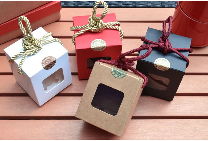 

50pcs100pcs/lot Window box kraft paper gift box honey jam tea brown sugar box Candy Box