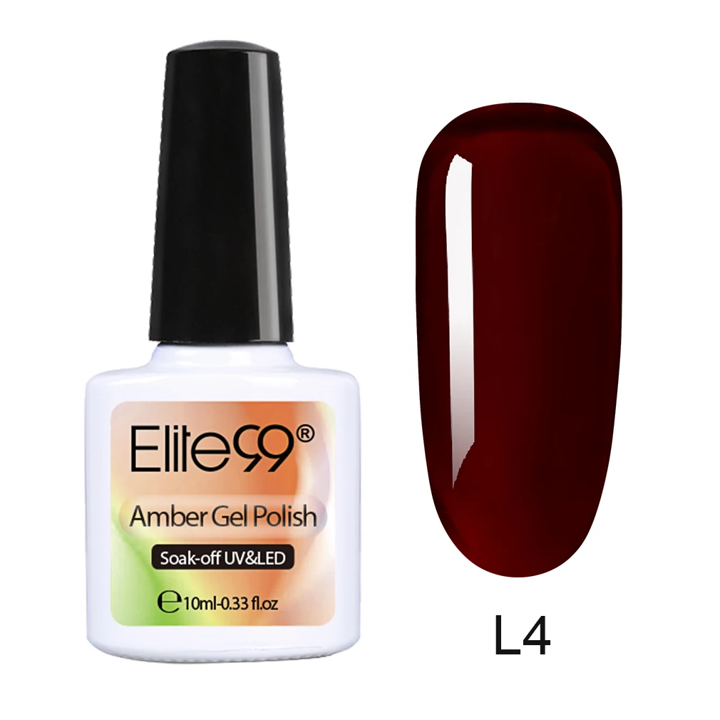 Elite99 10 мл Янтарный эффект Гель-лак для ногтей вымачивать Праймер УФ-гель для ногтей длинный прочный ноготь Искусство Маникюр Цветной Гель-лак - Цвет: L4