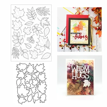 

Metal Cutting Dies New 2020 and Clear Stamps Scrapbooking Paper Making Autumn Maple Leaf Embossing Frames Card For Craft Set
