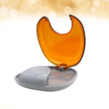 

Dental Braces Storage Box Case Holder False Teeth Transparent Teeth Retainer Case (Orange)