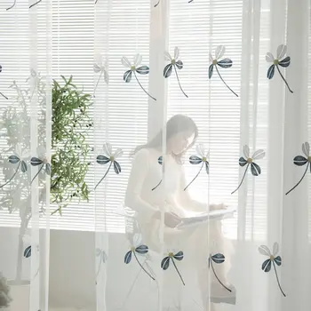 

Four-leaf Embroidered Three-dimensional Embroidered Window Screen Light-transmitting And Breathable Finished Window Screen/