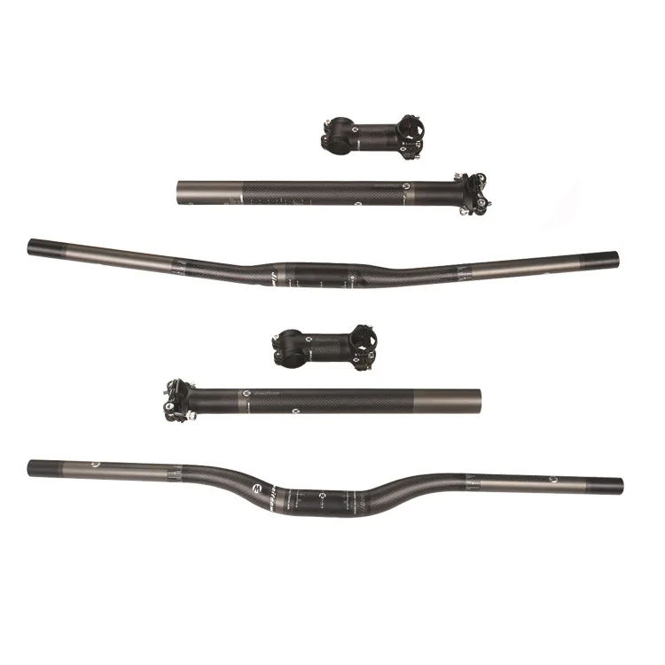 

Jimiateam Bicycle Handle Bar Accessories yan ba Straight to Stem Seat Tube Three-piece Set Carbon Fiber Group Set