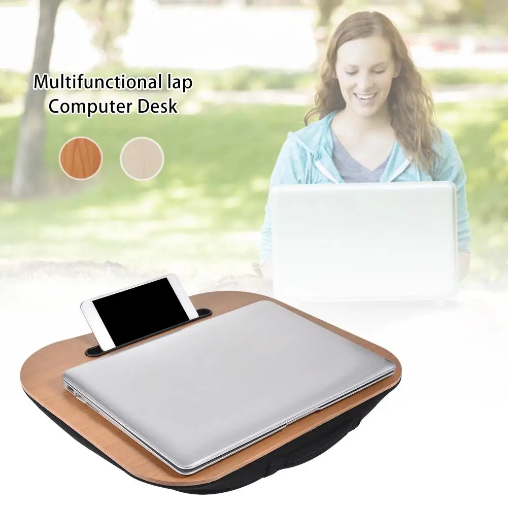 

Laptop Pad Desk Writing Desk Portable Laptop Computer Desk 15.7*13IN With Phone Tablet Holder Stand With Pillow Cushion //