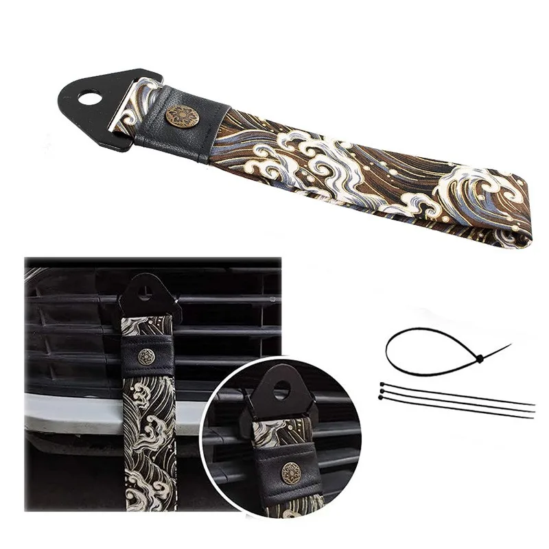 Racing Tow Strap Personalized with Combination of Ancient Japanese Antiquity Element Koi Traction Rope Trailer Hook Decorative