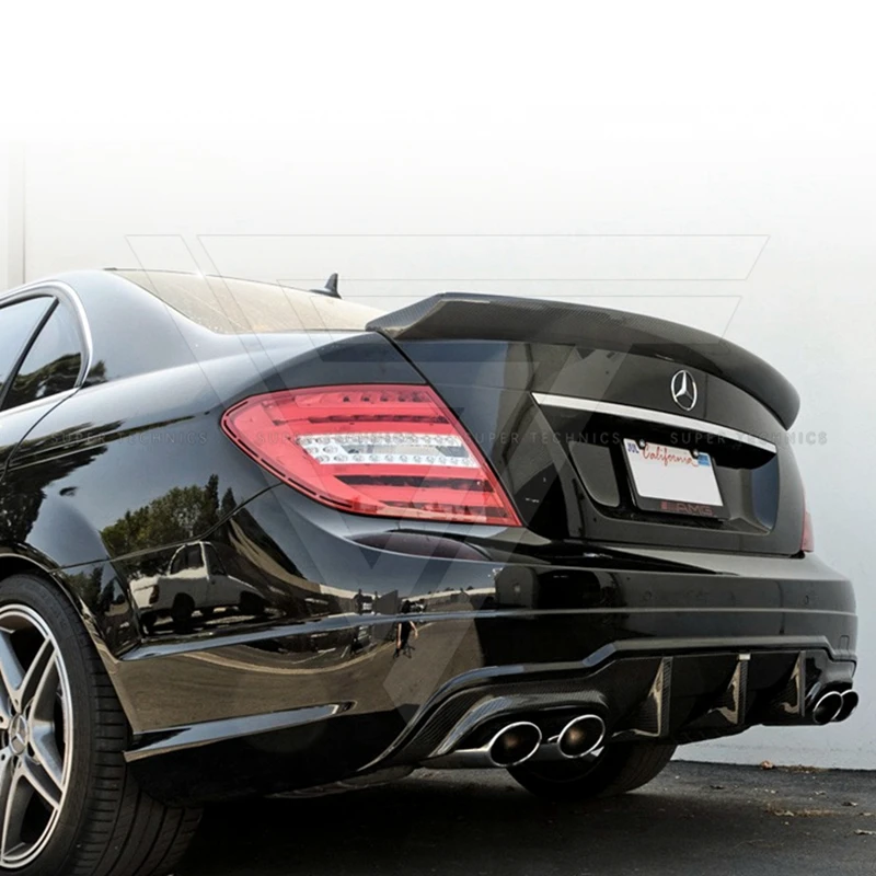 V Стиль для Mercedes W204 Amg спойлер из углеродного волокна 2008 2010 2011 2012 2013 C Class W204 карбоновый спойлер 4 Двери Седан