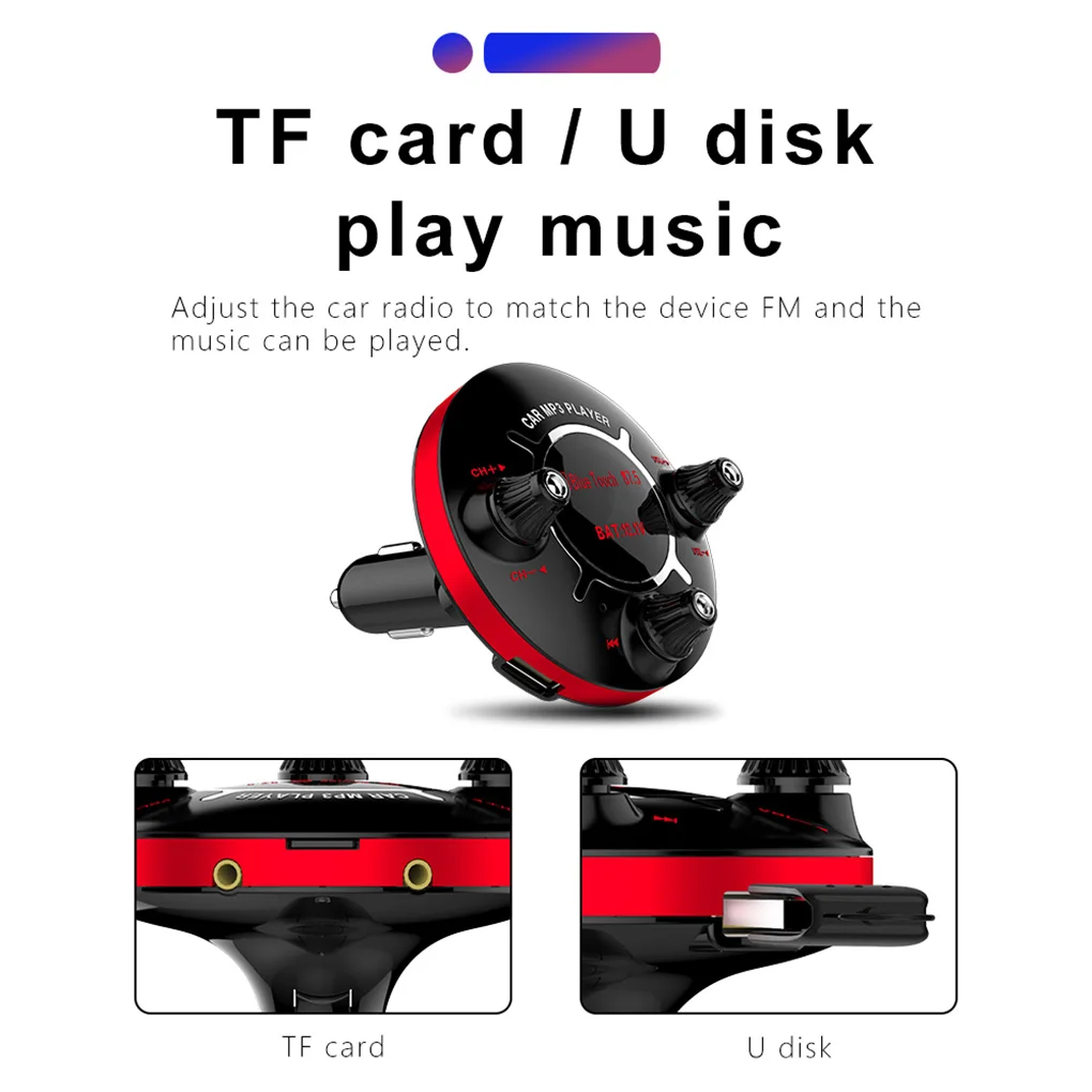 Bluetooth FM передатчик Handsfree автомобильный комплект 1,3 дюймов ЖК-дисплей TF карта/U диск MP3-плееры двойной USB зарядное устройство