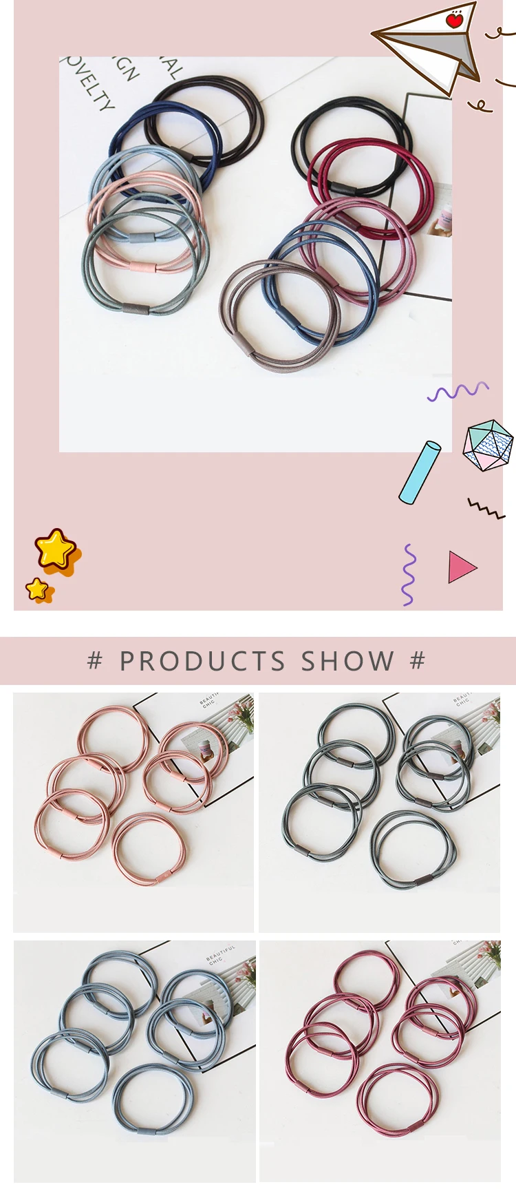 10 teile/satz Mädchen Nylon elastische Haar bänder Bonbon farben Gummiband Kinder Stirnband Scrunchie Mode Haarschmuck für Haare – Detail 1