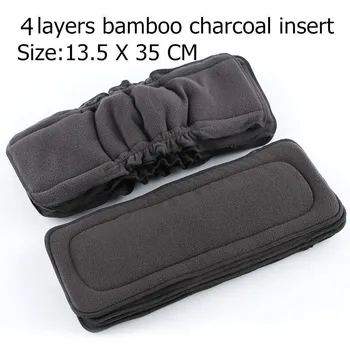

5pcs Reusable Bamboo Wood Charcoal Inserts Baby Doll Luier Mat Nappy Add Changing Liners 4 Layers Each Insert Wholesale