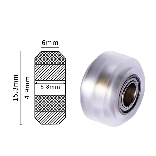 MEGA 10SETS POM Pulley Bore 5mm Wheel V slot Ball Bearing 625RS 625ZZ 3D Printer Parts CNC Transparent Polycarbonate Openbuilds Small with 625ZZ