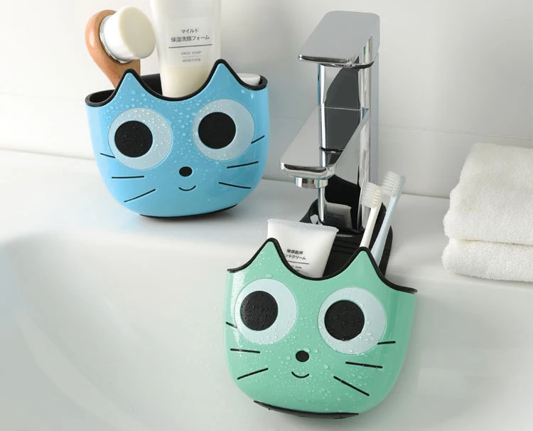 KitchenAce PP Kitty Sponge Holder Kitchen Bathroom Sink Brush Scrubber Soap Storage Rack Kitchen Storage&Organize Gadgets&Tools