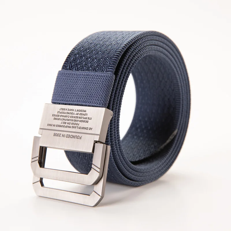 ZLY 2021 New Fashion Hot Selling Woven Canvas Belt Men Women Unisex Metal Alloy Buckle Casual Style Quality Stripe For Jeans belts Belts