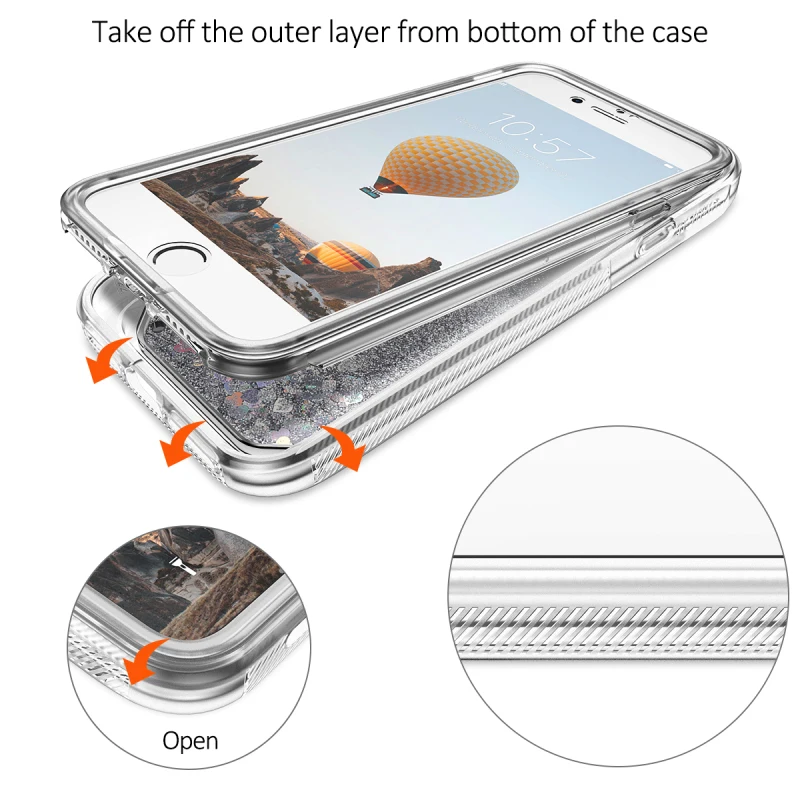 Чехол Quicksand Liquid для iphone X Xs 7 8 Plus, жесткий чехол с блестками для iphone XR, чехол со встроенной защитной пленкой