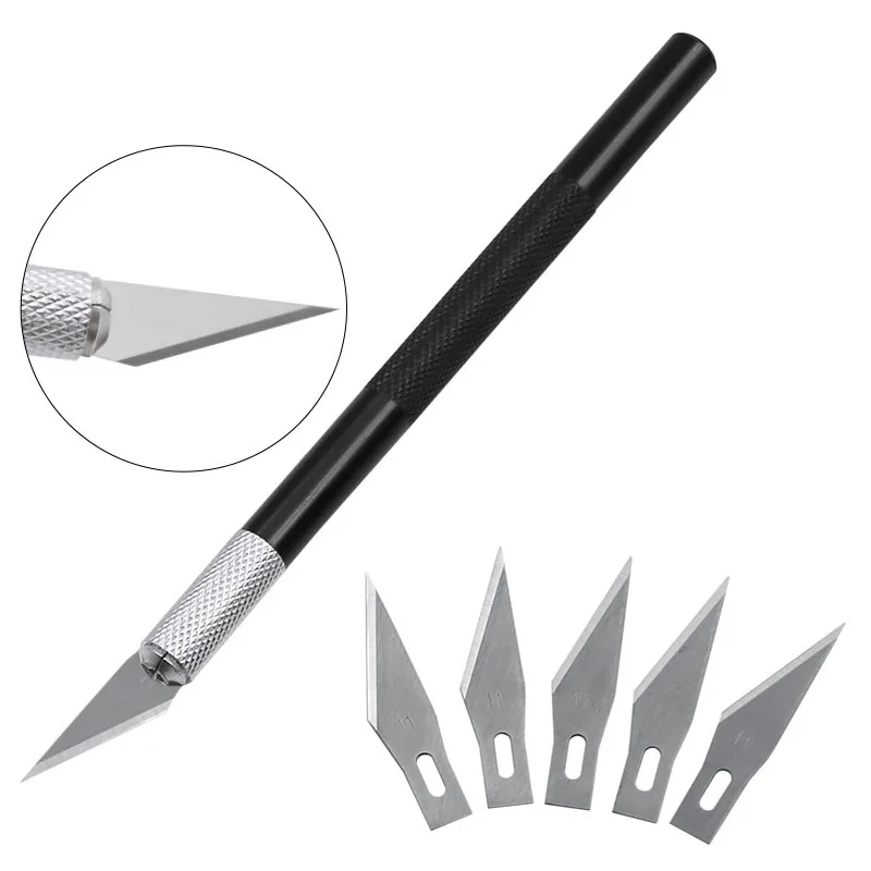 6pcs/Set Precision Hobby Knife Metal Handle With Blades For Arts Wood Carving Tools Crafts Phone PCB Repair Multi DIY Hand | Инструменты
