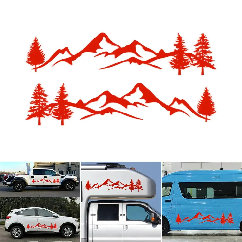 

2pcs Car Sticker Vinyl Decal Tree Forest Mountain Vinyl Graphic Kit car stickers and decals Camper RV Trailer camper accessories