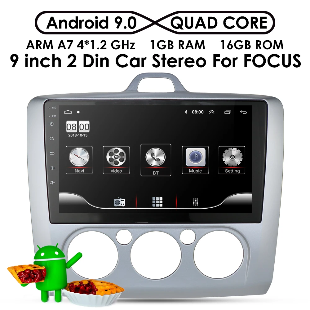 2 Din Android 9,0 автомобильный мультимидийный навигатор навигация для Ford Focus 2 3 2004-2011 Exi MT с WiFi Автомобильный DVD Радио стерео