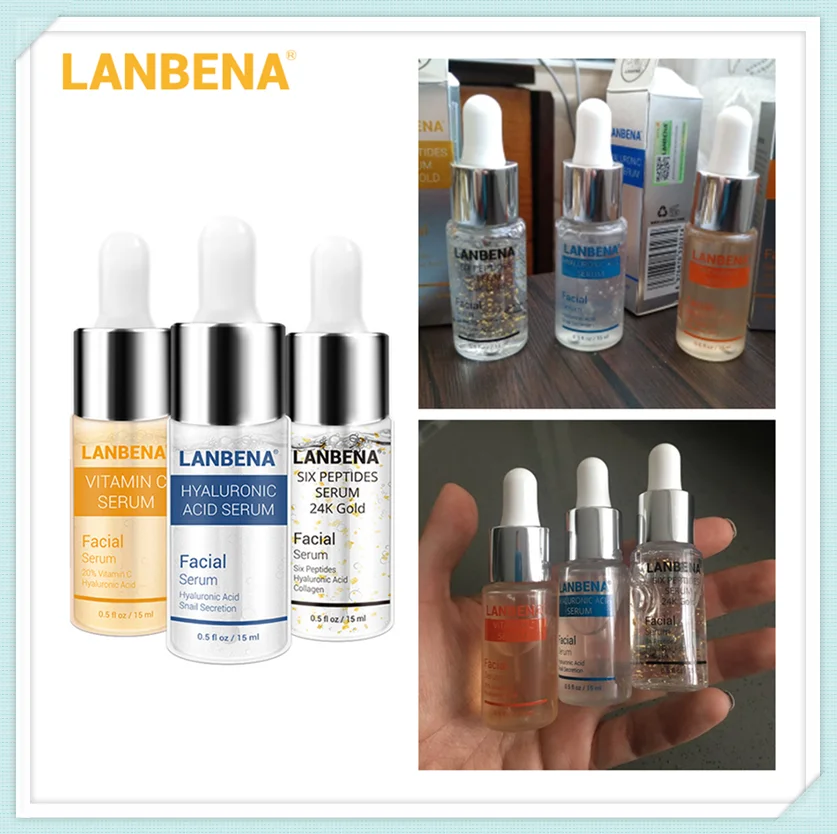 LANBENA с витамином C Сыворотки + шесть сыворотка пептидами покрытыем цвета чистого 24