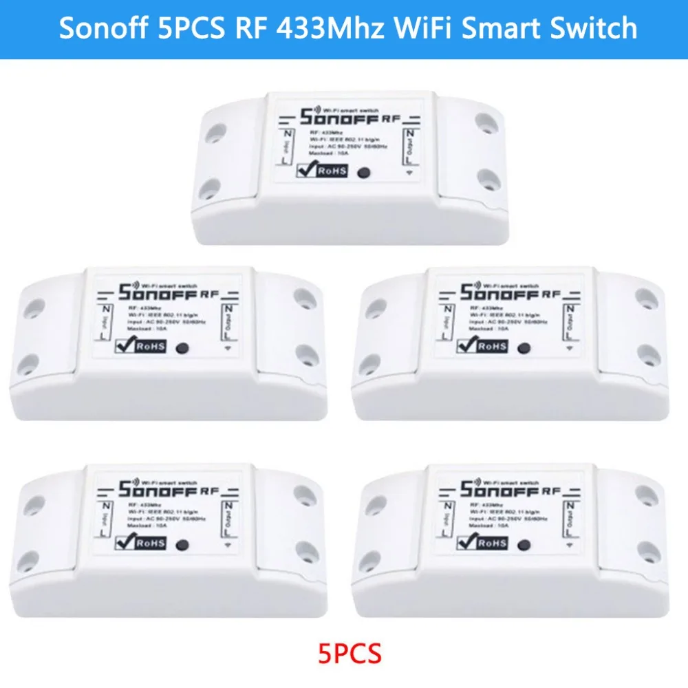 5 шт. ITEAD Sonoff RF 433 МГц WiFi беспроводной умный переключатель сенсор для умного дома WiFi выключатель света