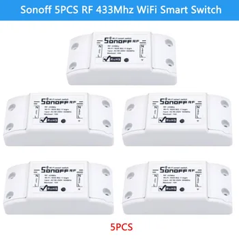 

5PCS ITEAD Sonoff RF 433Mhz WiFi Wireless Smart Switch Sensor For Smart Home WiFi Light Switch