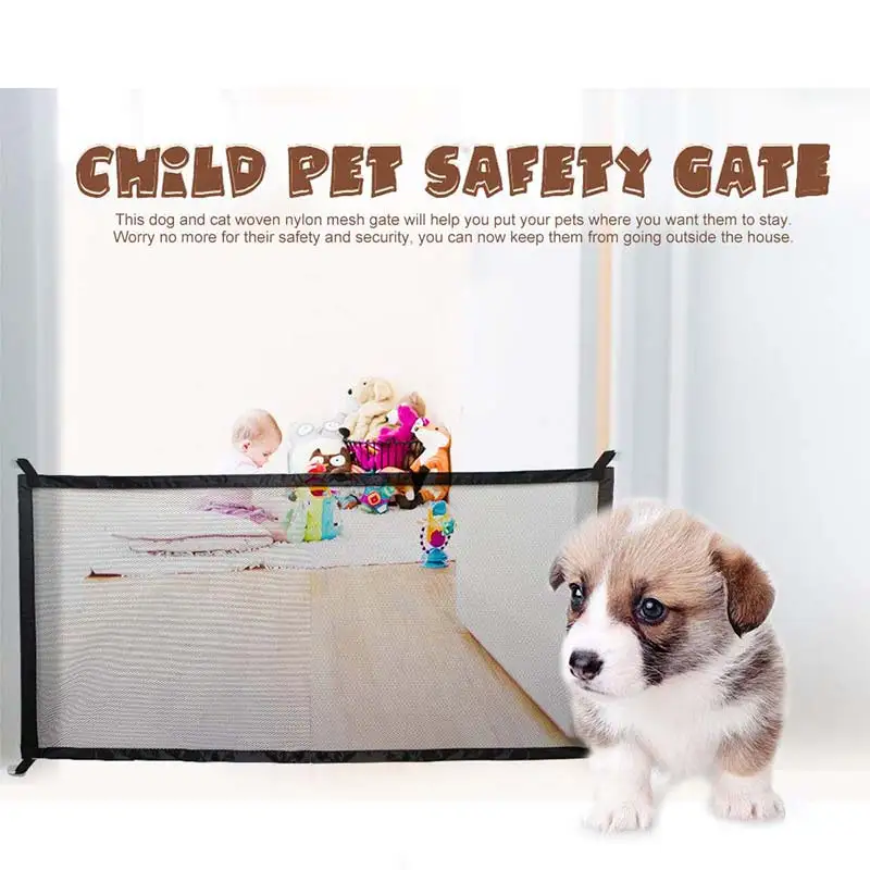 

Pet Barrier Fences Dogs Baby Safety Fence Portable Folding Breathable Mesh Dog Gate Pet Separation Guard Isolated Fence