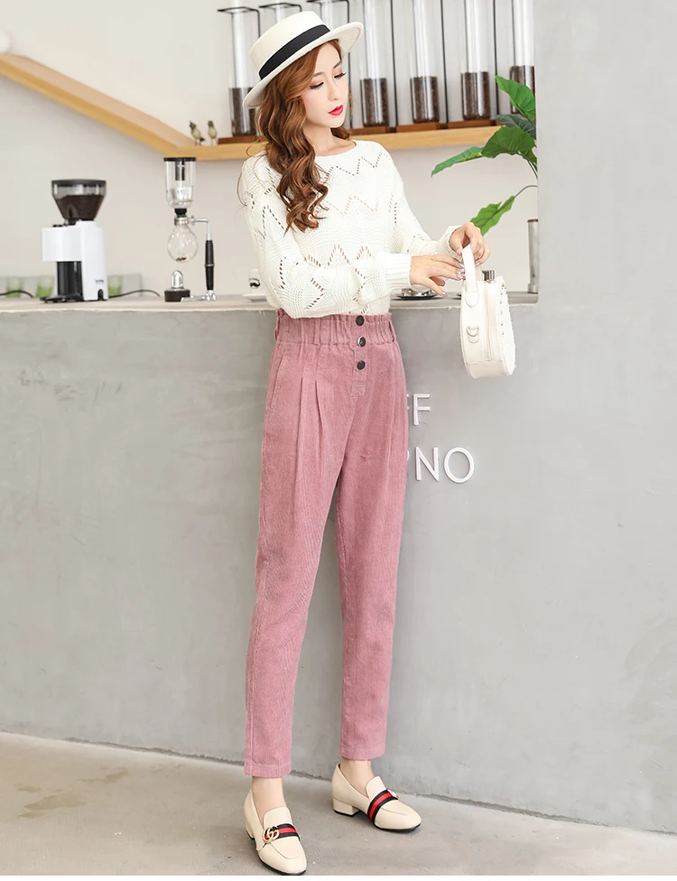 Women Corduroy Pants Vintage Casual Warm Woman Corduroy Trousers Loose Harem Pant S-5XLPlus Size Autumn Winter New Fashion