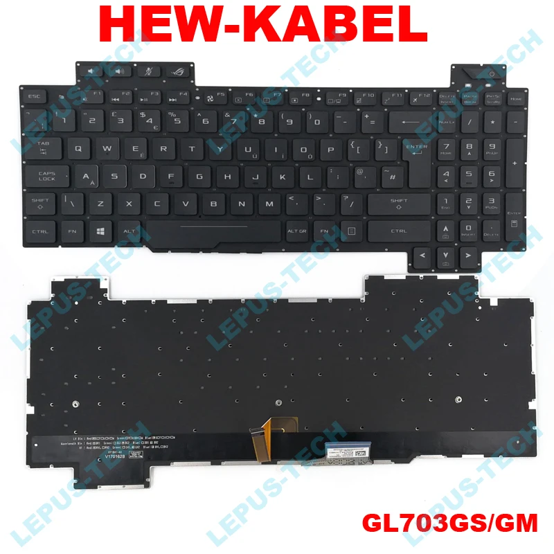 Английская клавиатура для ASUS ROG GL703 GL703G GL703GS GL703GM английская с подсветкой |