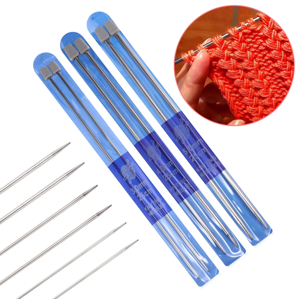 Aiguilles à Tricoter En Acier Inoxydable 11 Paires - Kit Complet 22 Pièces