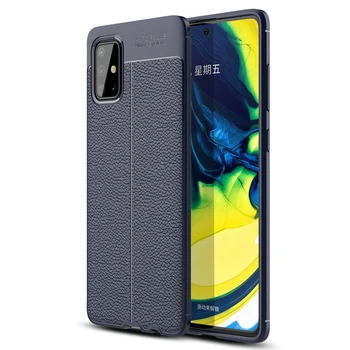 

30pcs/lot For Samsung Galaxy A71 Shockproof Skin Slim Litchi Rubber Case For Samsung Galaxy A71