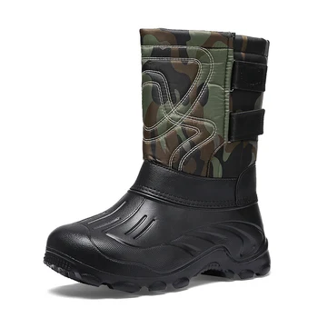 

Men's Boots 2020 New Plush Warm Men Snow Boots Mid-calf Boots Male Shoes Adult Fishing Boots Winter Shoes Camouflage Men Shoes