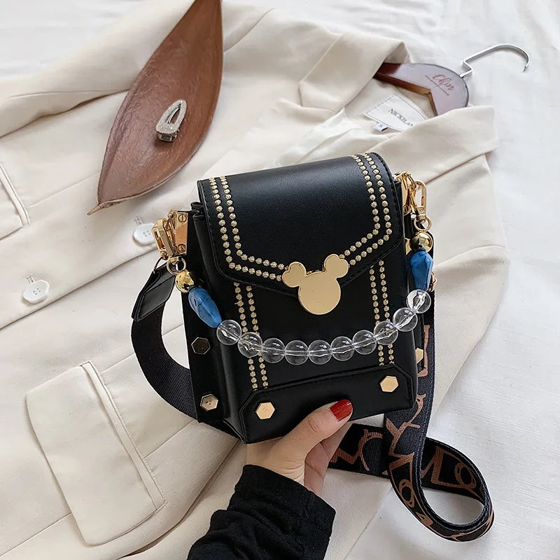 Bolso de gran capacidad de Mickey de dibujos animados de Disney, bandolera diagonal para mujer y niña, bolsa de compras