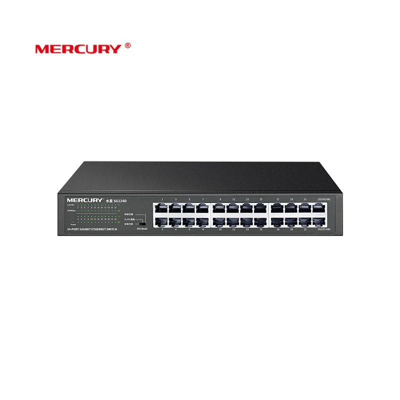 MERCURY 24 Порты и разъёмы Сталь гигабитный коммутатор 10/100/1000 Мбит/с стоечный переключатель выключатель сети наблюдения с настраиваемым потоком воздуха, клон kayfun Vlan изоляции(SG124D