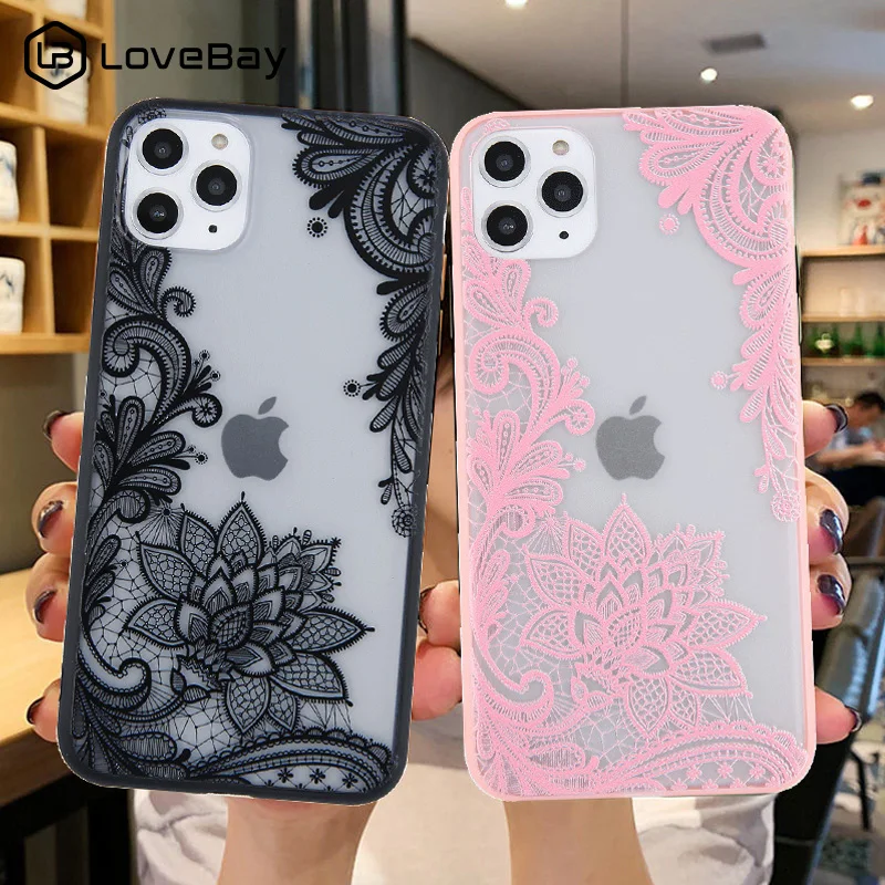 Lovebay Мандала Кружева Цветы Чехол для телефона для iPhone 11 Pro 7 8 6 6S Plus X XR XS Max 5 5S SE прозрачный жесткий акриловый чехол