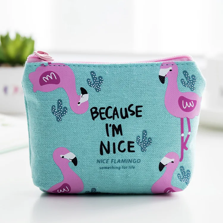 

Ougger Women's Coin Purse Pouch Short Small Canvas Cute Popular Korean Style Animal prints Mini Girl's Wallets with Zipper