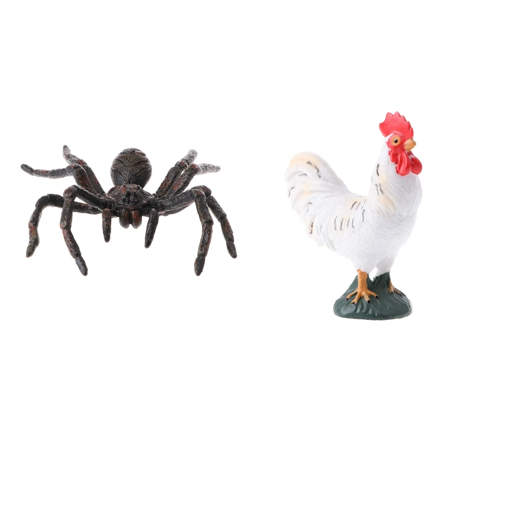 

2pcs Realistic Plastic Farm Jungle Wild Animal Figure Toy Playset Spider