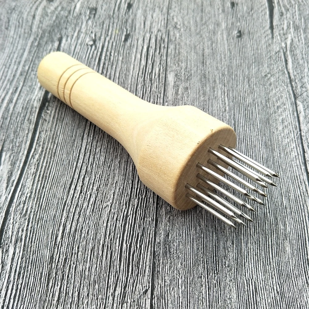 С деревянной ручкой острый для мяса Tenderizer пабала инструменты кухня Профессиональный нескользящий из нержавеющей стали иглы ужин Beaf стейк - Цвет: A