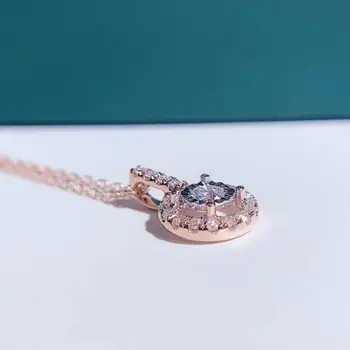 شراءAEAW 18K الذهب الأبيض الاشتباك قلادة عقد ألماس 0.06Ct الماس المعلقات الاكسسوارات النساء رومانسية هدية