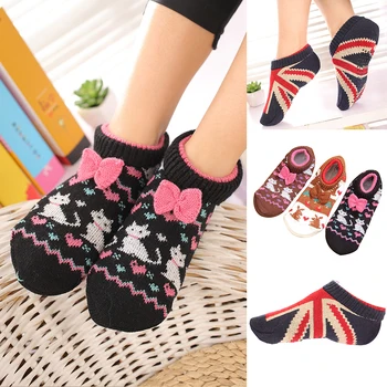 

New Women Men Winter Warm Socks Indoor Bedroom Home Floor Socks Christmas Gift Printed Thicken Non-slip Thermal Socks