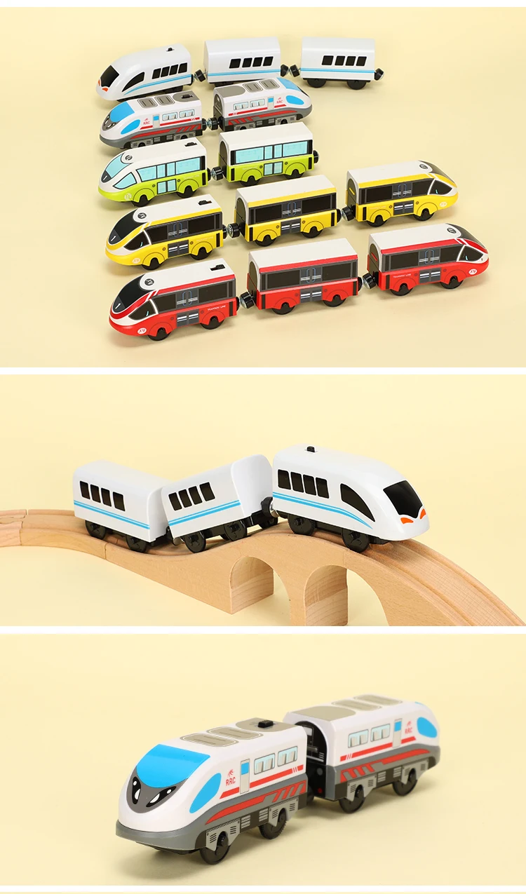 Деревянная железная дорога игрушка простой набор детские игрушки совместимы с основным брендом трековые Блоки обучающие игрушки-пазлы для детей