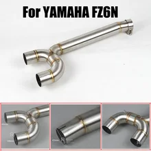Для Yamaha FZ6N мотоцикл модифицированный хвостовой ряд двойной Brother выхлопная труба средняя ствола выхлопная труба средняя труба глушитель