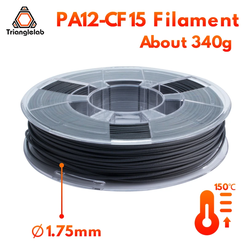 trianglelab ULPA12 CF15 3D PRINTING FILAMENT Ultra-Performance Filaments PA12 Carbon fiber 15%  1.75mm for DDB DDE Matrix carbon fiber petg