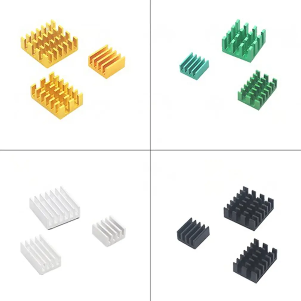 

For Raspberry Pi 4 Model B Heat Sink 3pcs Raspberry Pi Aluminum Heatsink Radiator Cooling Kit Cooler For Raspberry Pi
