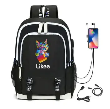

Likee Backpack USB Charging LIKEE Video 1 App Laptop Backpack School Bags for Teenage Girls 2020 Russian Styles Zipper Bookbag