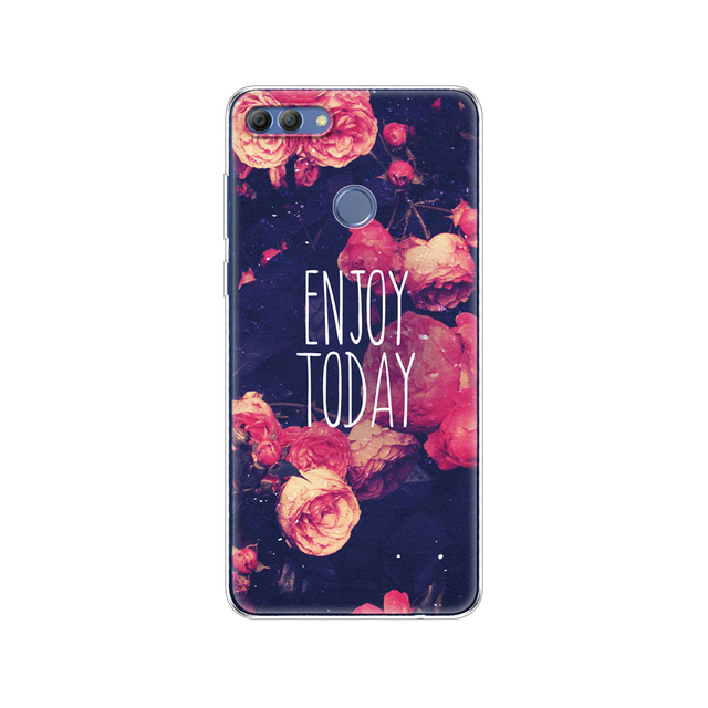 Huawei P Smart 2018  phone case protective 7S soft tpu silicone back cover 360 full protection printed transparent coating