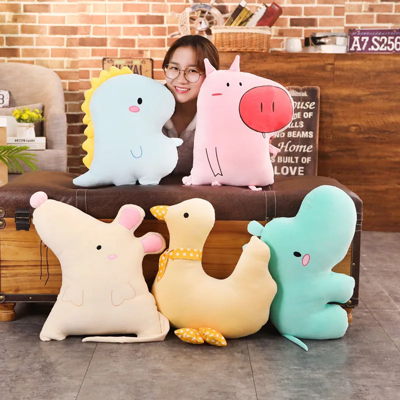 New Style Creative Toy Cute Software Animal Throw Pillow Dinosaur Piggy Plush Toys Send Girl'S Gift