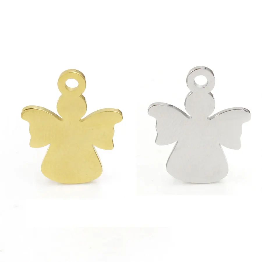 

20Pcs/Lot 20.5*16.5mm Angel Charms Mirror Polish Stainless Steel Charms For DIY Making Necklace Bracelets Christmas Kids Jewelry